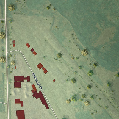 Second close-up of the map of McGregor, Minnesota print showing more streets and buildings