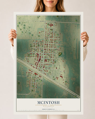 Map of McIntosh, Minnesota, 24 x 36 inch unframed archival matte print
