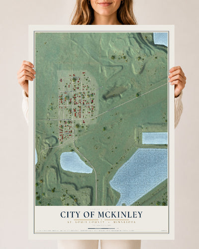 Map of McKinley, Minnesota, 24 x 36 inch unframed archival matte print
