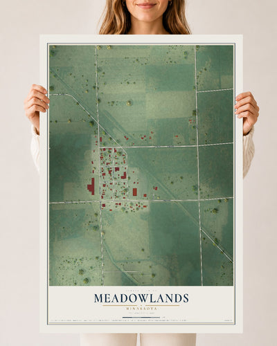 Map of Meadowlands, Minnesota, 24 x 36 inch unframed archival matte print