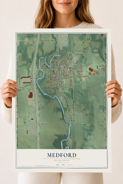 Map of Medford, Minnesota, 18 x 24 inch unframed archival matte print