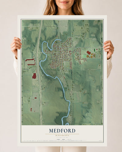 Map of Medford, Minnesota, 24 x 36 inch unframed archival matte print