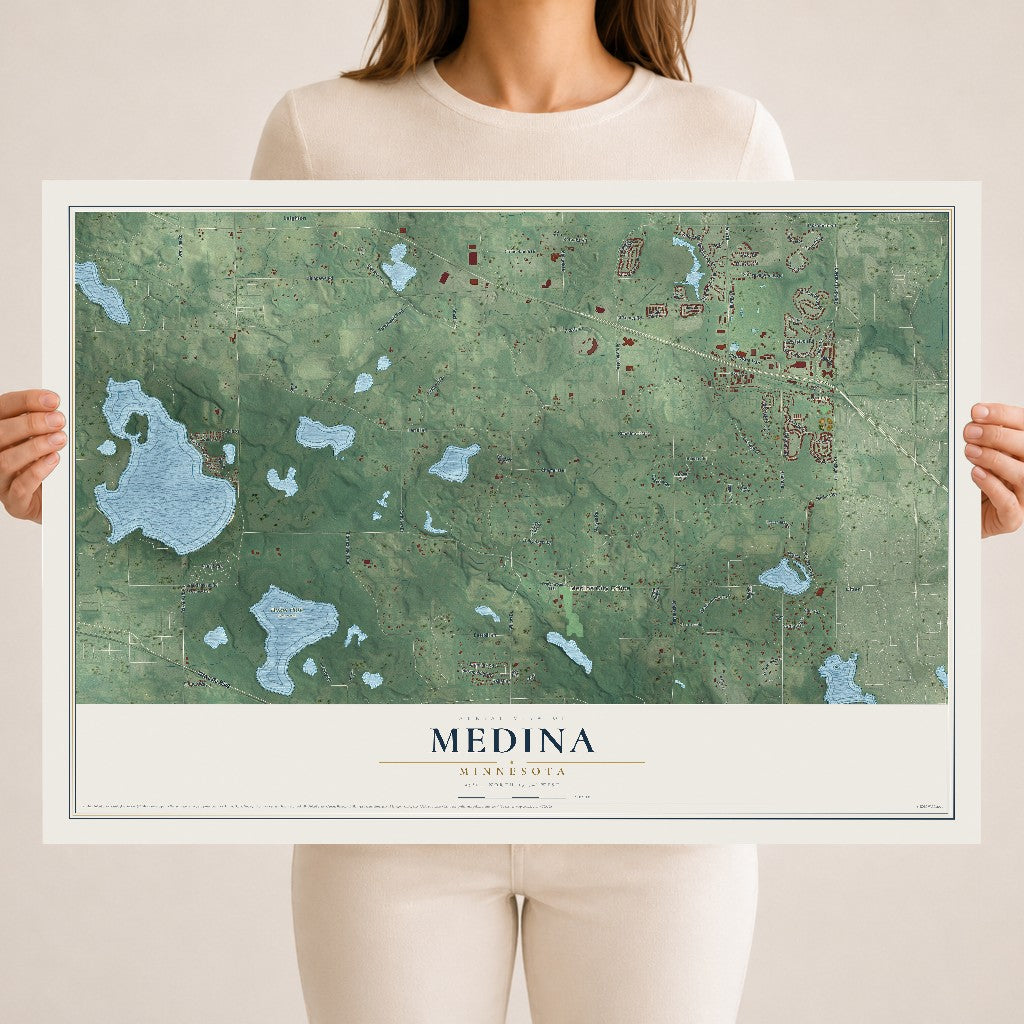 Map of Medina, Minnesota, 18 x 24 inch unframed archival matte print