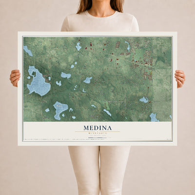 Map of Medina, Minnesota, 24 x 36 inch unframed archival matte print