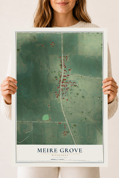 Map of Meire Grove, Minnesota, 18 x 24 inch unframed archival matte print
