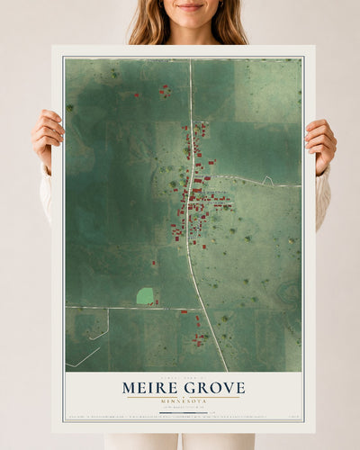 Map of Meire Grove, Minnesota, 24 x 36 inch unframed archival matte print