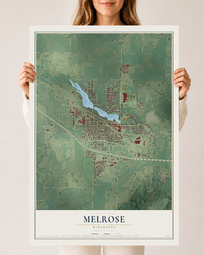 Map of Melrose, Minnesota, 24 x 36 inch unframed archival matte print
