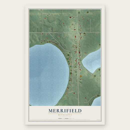 Merrifield, Minnesota map print, the full design