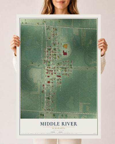 Map of Middle River, Minnesota, 24 x 36 inch unframed archival matte print