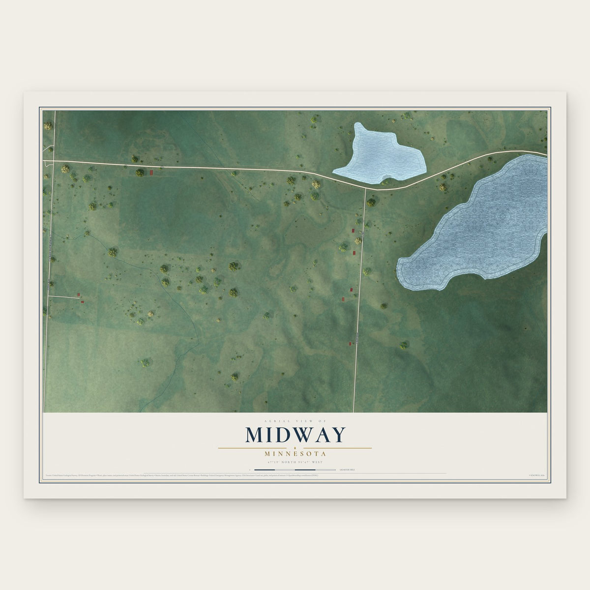 Midway, Minnesota map print, the full design