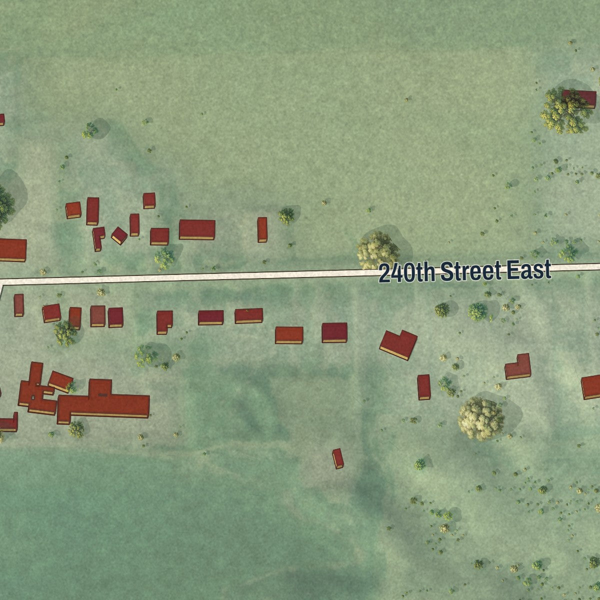 Second close-up of the map of Miesville, Minnesota print showing more streets and buildings