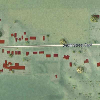 Second close-up of the map of Miesville, Minnesota print showing more streets and buildings