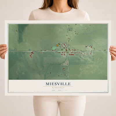 Map of Miesville, Minnesota, 18 x 24 inch unframed archival matte print
