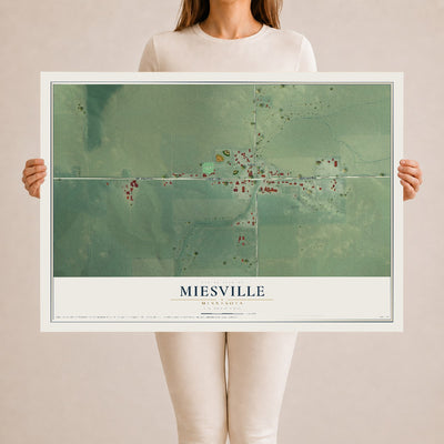 Map of Miesville, Minnesota, 24 x 36 inch unframed archival matte print