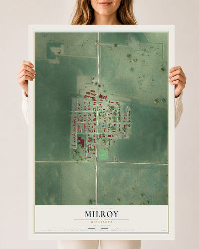Map of Milroy, Minnesota, 24 x 36 inch unframed archival matte print