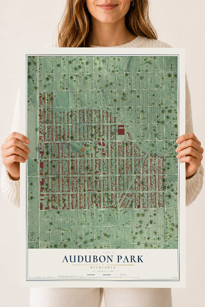 Map of Audubon Park, Minnesota, 18 x 24 inch unframed archival matte print