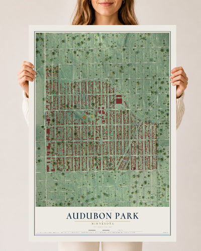 Map of Audubon Park, Minnesota, 24 x 36 inch unframed archival matte print