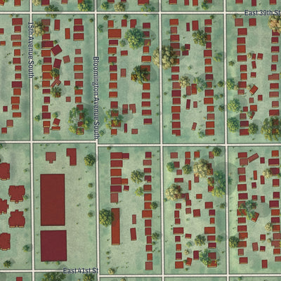 Close-up of the map of Bancroft, Minnesota print showing street and building detail