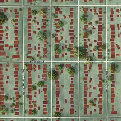 Second close-up of the map of Bancroft, Minnesota print showing more streets and buildings