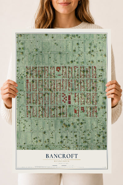 Map of Bancroft, Minnesota, 18 x 24 inch unframed archival matte print