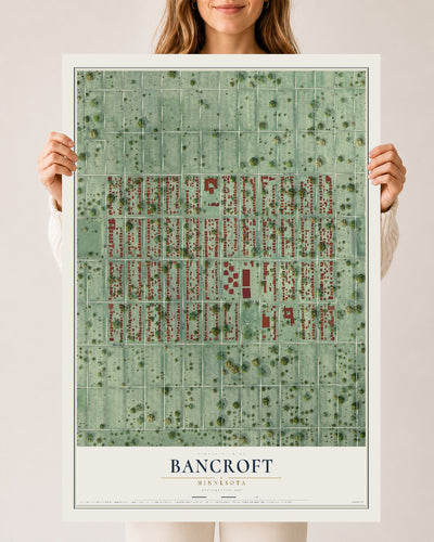 Map of Bancroft, Minnesota, 24 x 36 inch unframed archival matte print