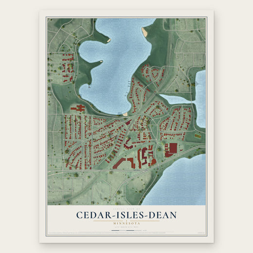 Cedar-Isles-Dean, Minnesota map print, the full design