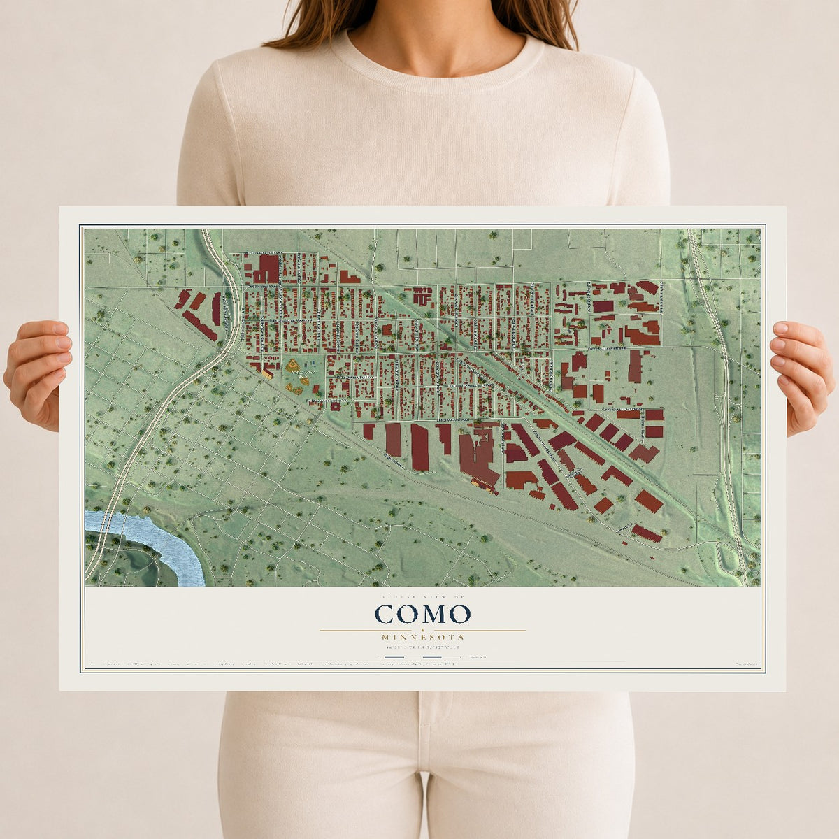 Map of Como, Minnesota, 12 x 18 inch unframed archival matte print