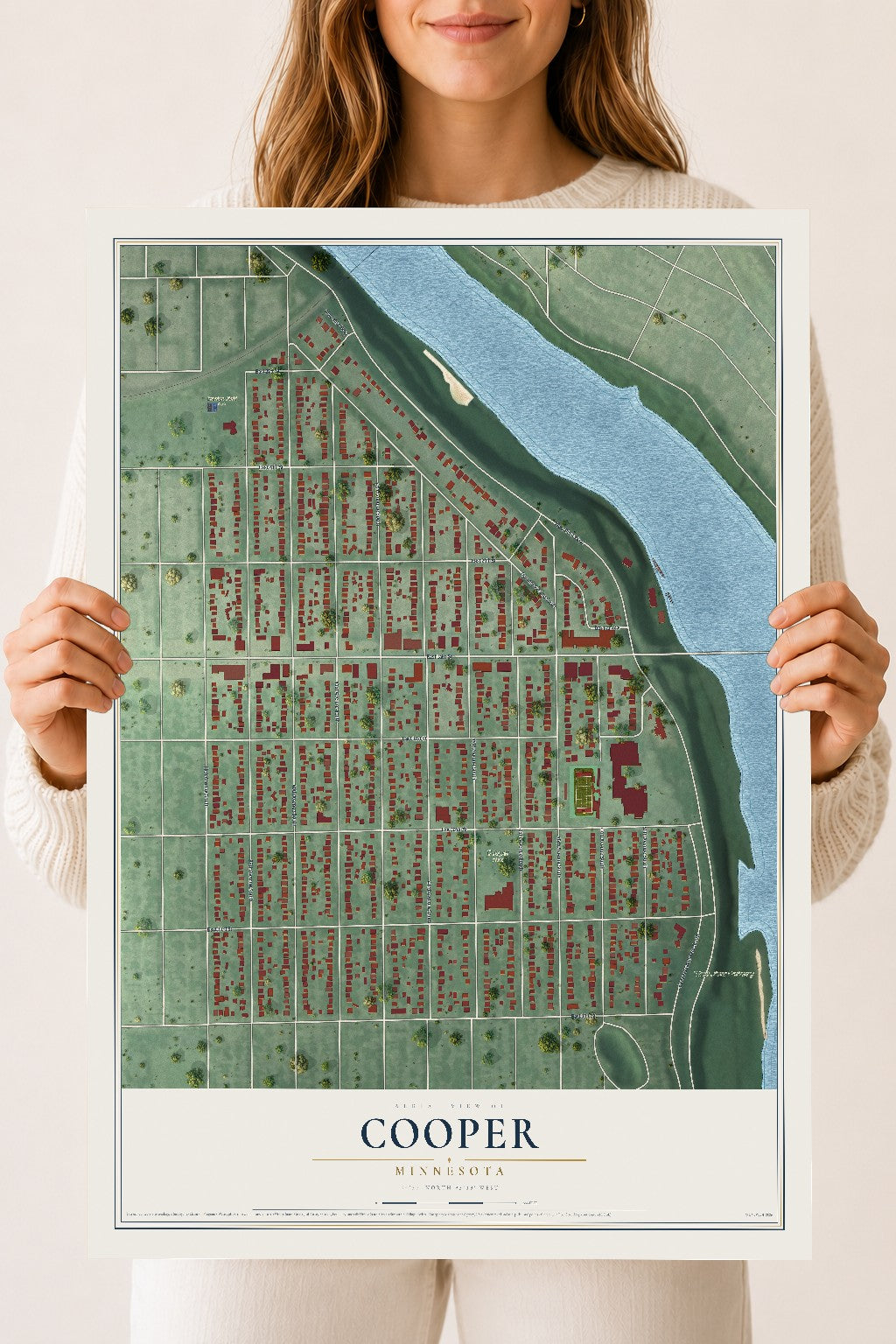 Map of Cooper, Minnesota, 18 x 24 inch unframed archival matte print
