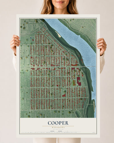 Map of Cooper, Minnesota, 24 x 36 inch unframed archival matte print