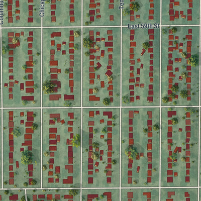 Second close-up of the map of Diamond Lake, Minnesota print showing more streets and buildings