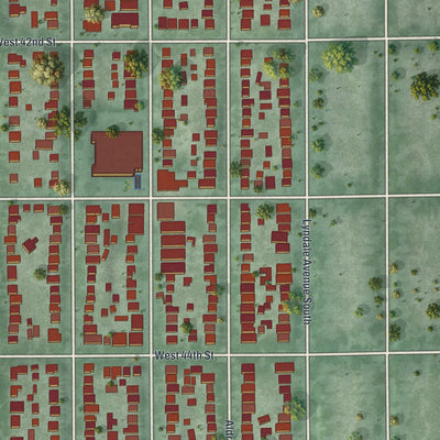 Close-up of the map of East Harriet, Minnesota print showing street and building detail