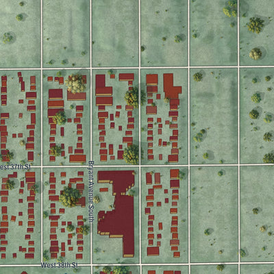Second close-up of the map of East Harriet, Minnesota print showing more streets and buildings