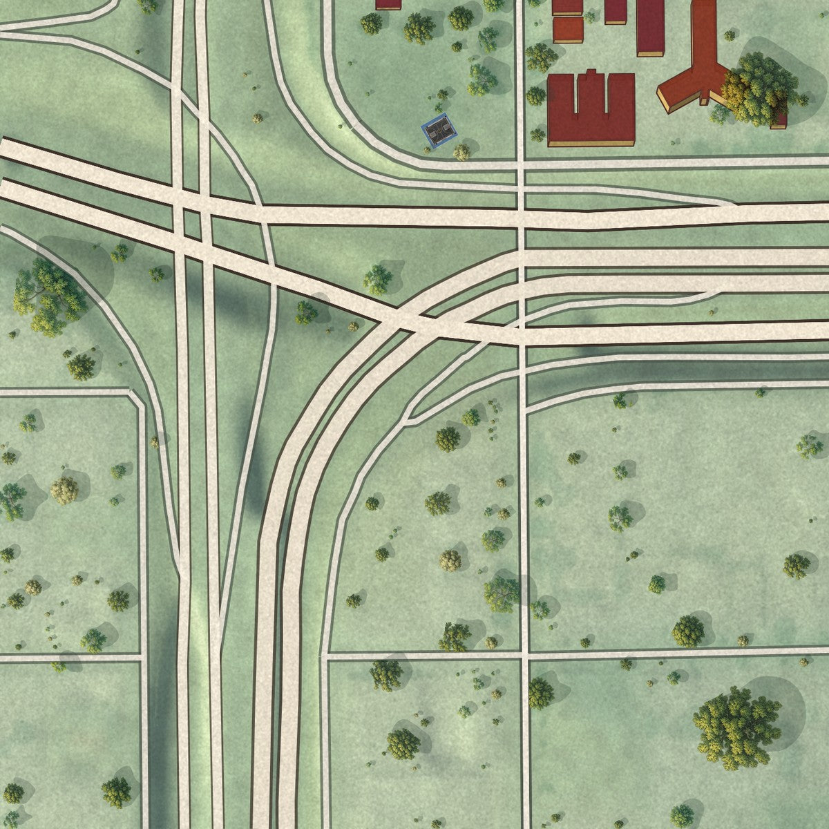Close-up of the map of Elliot Park, Minnesota print showing street and building detail