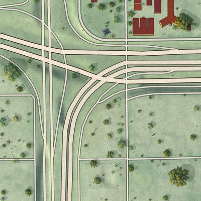 Close-up of the map of Elliot Park, Minnesota print showing street and building detail