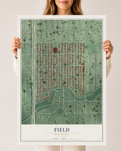 Map of Field, Minnesota, 24 x 36 inch unframed archival matte print