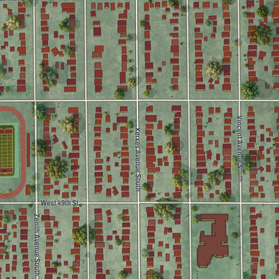 Close-up of the map of Fulton, Minnesota print showing street and building detail