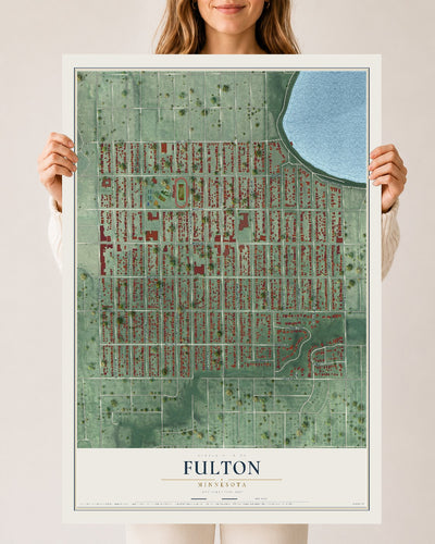 Map of Fulton, Minnesota, 24 x 36 inch unframed archival matte print