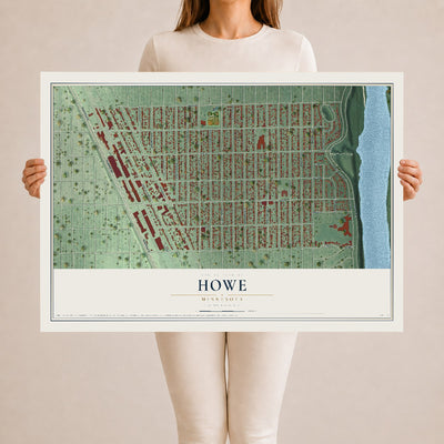 Map of Howe, Minnesota, 24 x 36 inch unframed archival matte print