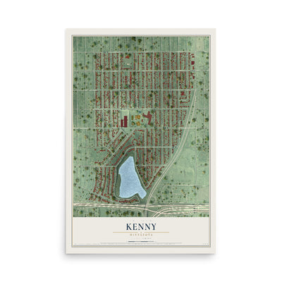 Map of Kenny, Minnesota, 12 x 18 inch unframed archival matte print