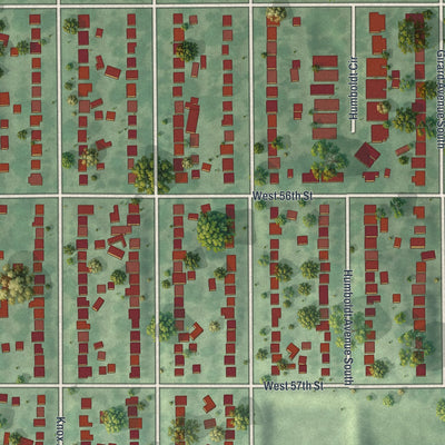 Second close-up of the map of Kenny, Minnesota print showing more streets and buildings