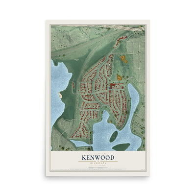 Map of Kenwood, Minnesota, 12 x 18 inch unframed archival matte print