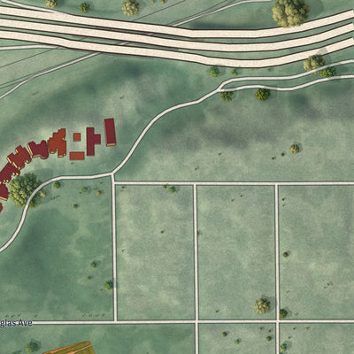 Second close-up of the map of Kenwood, Minnesota print showing more streets and buildings