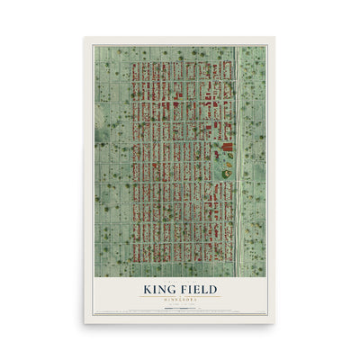 Map of King Field, Minnesota, 12 x 18 inch unframed archival matte print