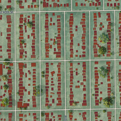 Close-up of the map of King Field, Minnesota print showing street and building detail