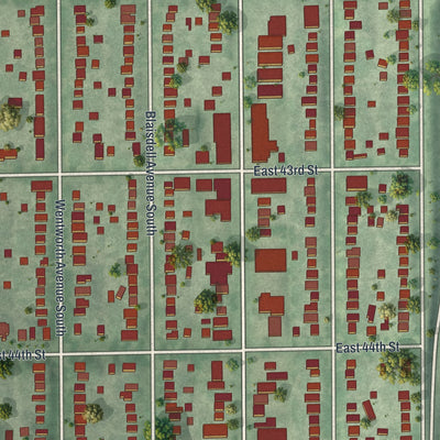 Second close-up of the map of King Field, Minnesota print showing more streets and buildings