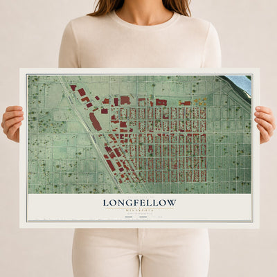 Map of Longfellow, Minnesota, 12 x 18 inch unframed archival matte print