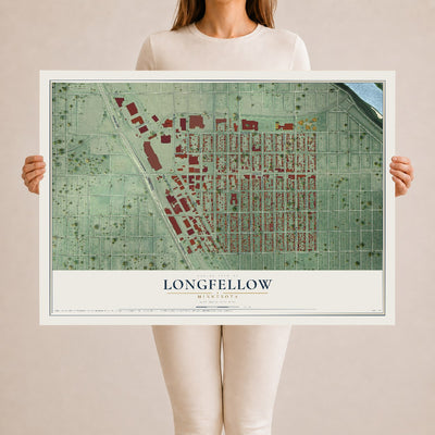 Map of Longfellow, Minnesota, 24 x 36 inch unframed archival matte print