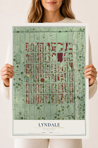 Map of Lyndale, Minnesota, 18 x 24 inch unframed archival matte print