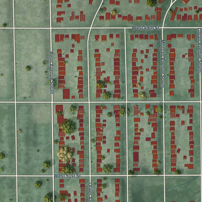 Second close-up of the map of Lynnhurst, Minnesota print showing more streets and buildings
