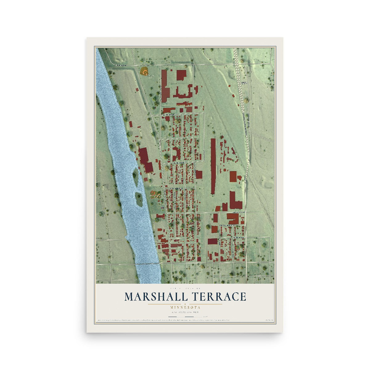 Map of Marshall Terrace, Minnesota, 12 x 18 inch unframed archival matte print